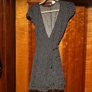 Brandy Melville Navy Floral Wrap Dress